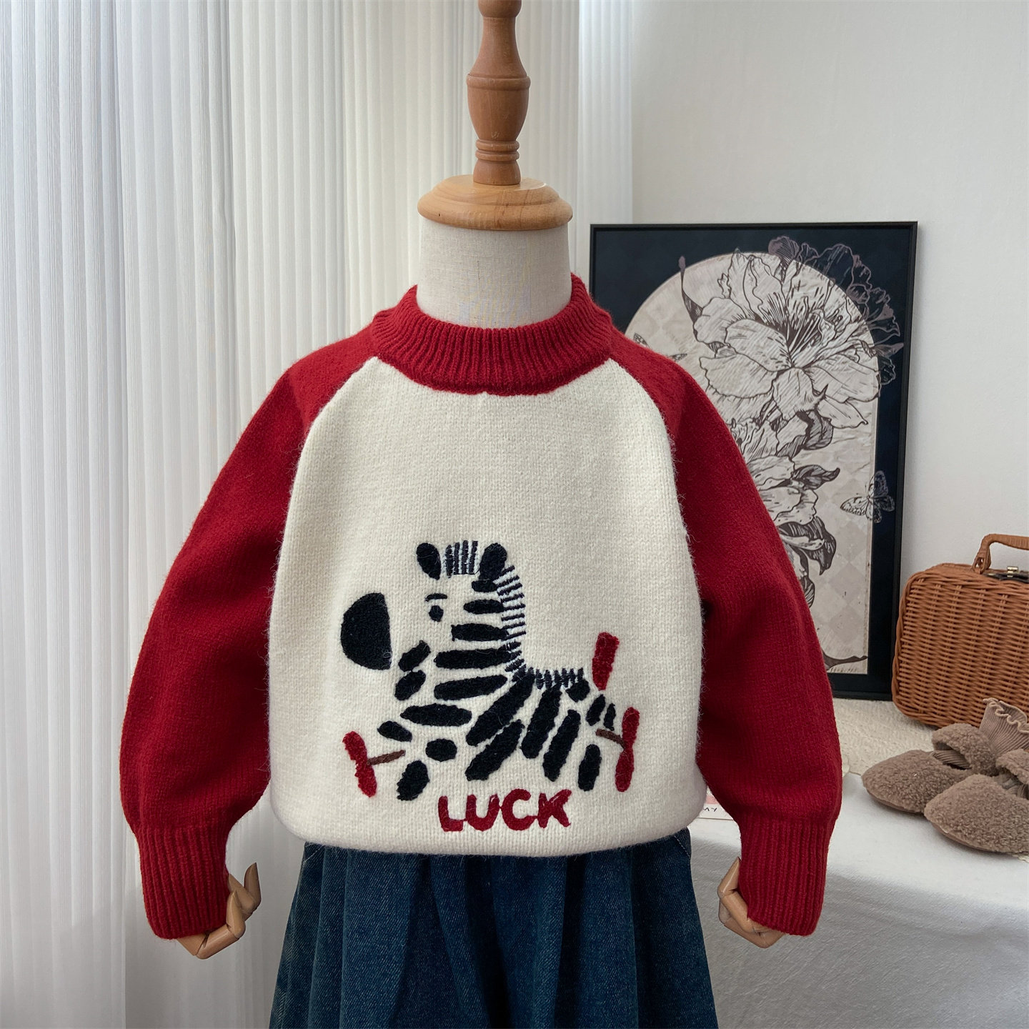 女童毛衣冬季2025新款撞色加绒针织衫新年刺绣小马打底衫衣服马年,童装/婴儿装/亲子装,毛衣/针织衫,淘宝优惠券,粉丝福利购,淘宝优惠卷