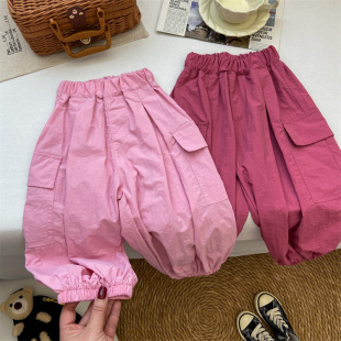 薄款 子2025新款 长裤 女童夏天裤 宝宝洋气时髦宽松防蚊裤 工装 夏季 裤