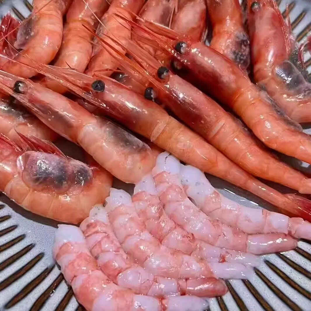 超低温甜虾2L3L4L5L即食北极冰山甜虾带籽甜虾刺身生吃日料寿司虾