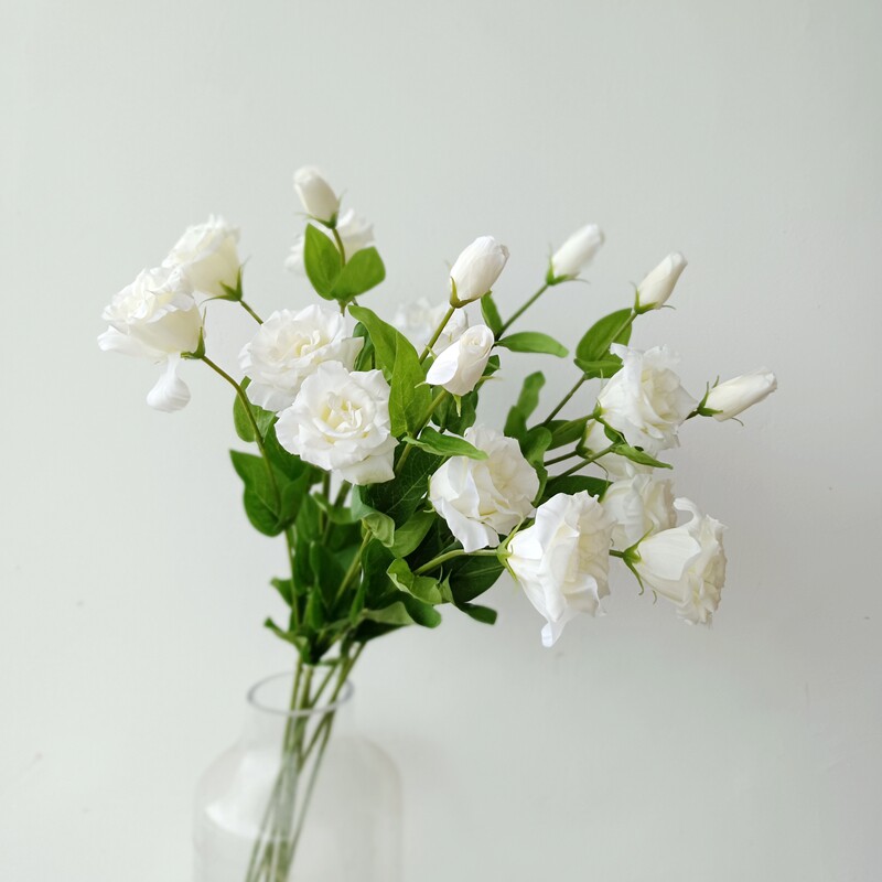 仿真花 桔梗花 高品质手感保湿 家居装饰粉色花艺纯白色仙女花材