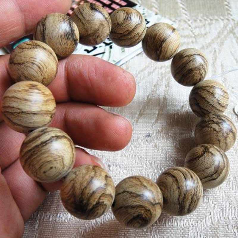 木檀世家马来西亚沉香佛珠手链 16mm a号西马虎皮纹马来沉香手串