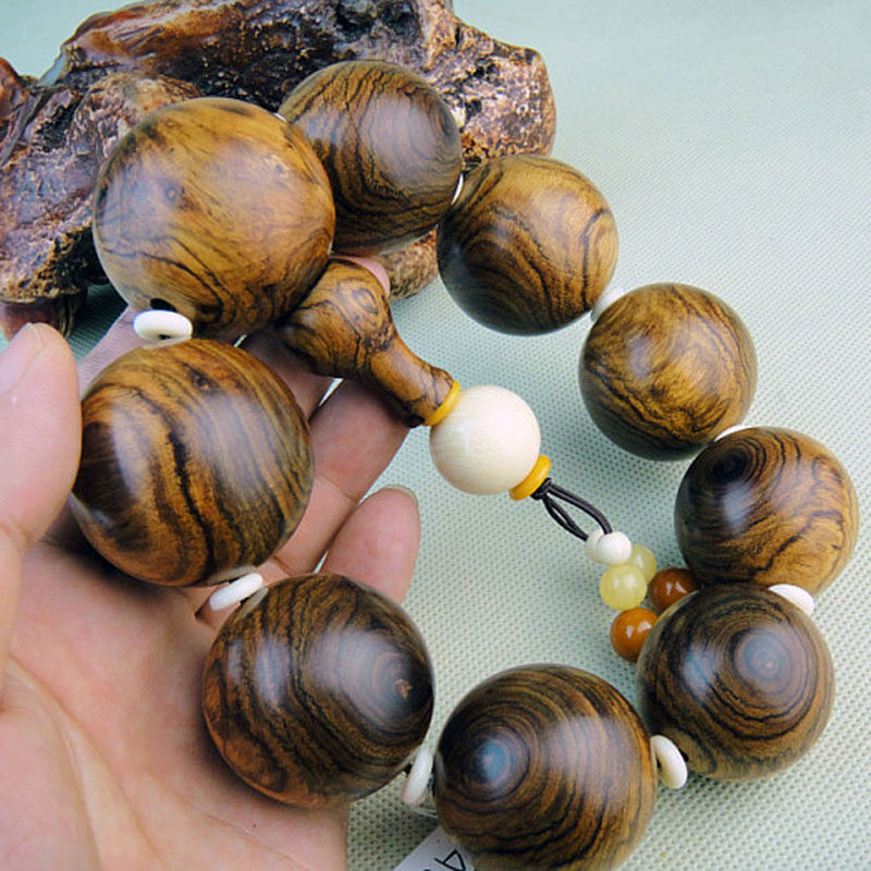 木檀世家海南黄花梨佛珠手串40mm鬼脸 海黄油梨达摩珠持珠A020号