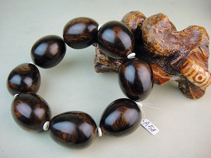 木檀世家越南黄花梨佛珠37mm 油梨鬼脸越黄鸽子蛋念珠手串A58号