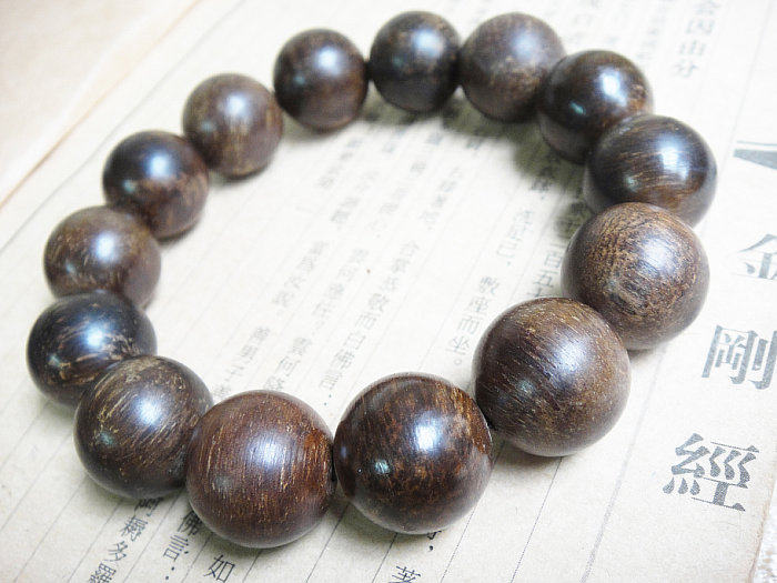 越南沉香手串16mm 富森红土沉沉水强货 奇楠沉香手链佛珠b675