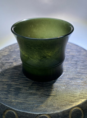 和田玉青玉茶杯手杯款1
