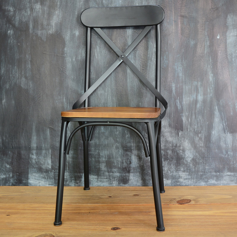 美式乡村复古做旧铁艺实木餐椅餐厅椅休闲软包金属靠背铁椅子凳子在类目 住宅家具, 坐具类, 椅类, 餐椅中 - 来自Buy2taobao.com提供专业的淘宝代购服务