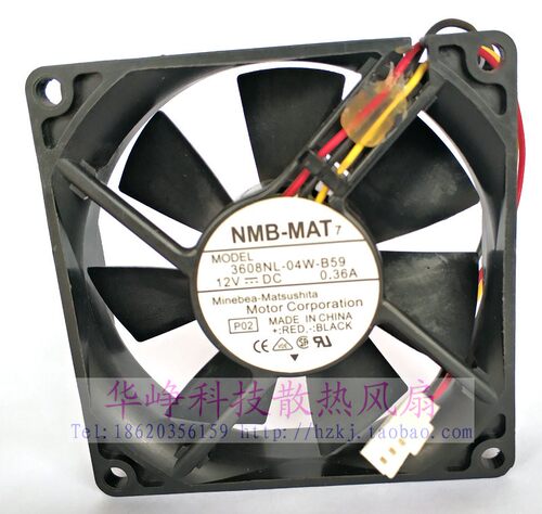 3108NL-04W-B59原装NMB  8020 DC12V 0.36A 8cm/8厘米3线散热风扇