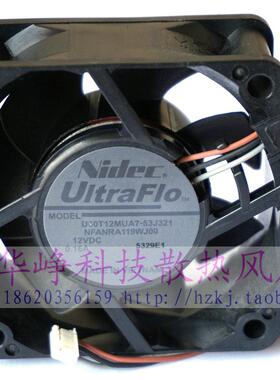 全新Nidec 6025 12V 0.16A U60T12MUA7-53J321投影机风扇6CM 3线