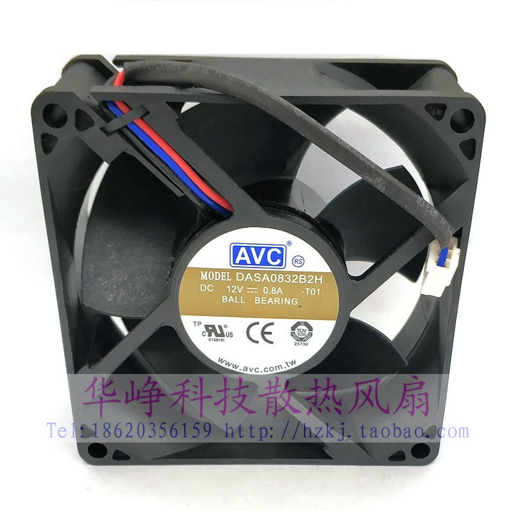 全新原装AVC 8032 12V 3线双滚珠DASA0832B2H散热风扇8CM厘米热卖