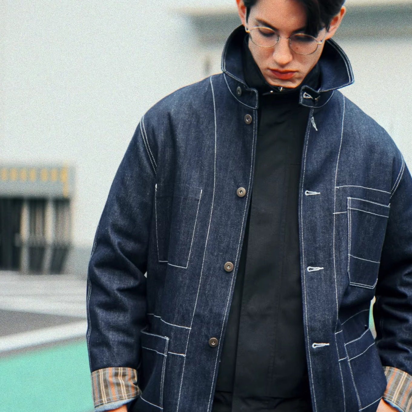 CITYDIVE TOPSTITCHING DENIM Jacket复古明线防风领牛仔外套12oz,男装,牛仔外套,淘宝优惠券,粉丝福利购,淘宝优惠卷