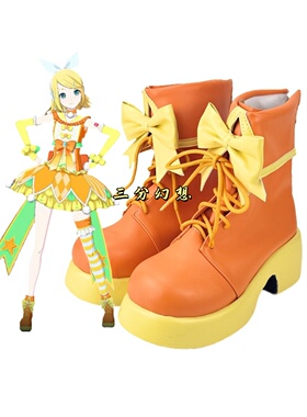 388世界计划 镜音铃 Kagamine Rin cos鞋子定制cosplay鞋来图定做
