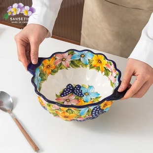 水仙花系列双耳碗