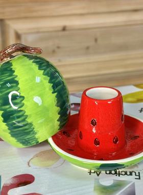 欧式陶瓷西瓜牙签盒高档多功能牙签筒