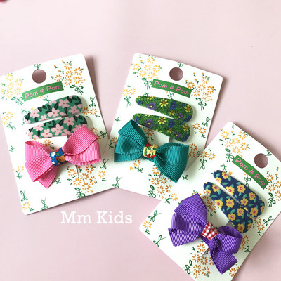 韩国进口Pom儿童发饰蝴蝶结发夹