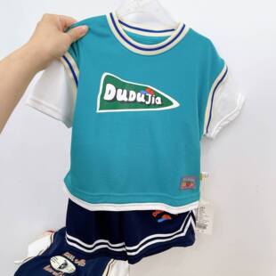 嘟嘟家儿童短袖套装夏季宝宝T恤短裤速干两件套男女童篮球服童装