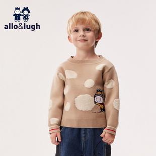 男宝女童圆领休闲套头衫 早秋冬装 毛衣针织衫 阿路和如男童2025新款