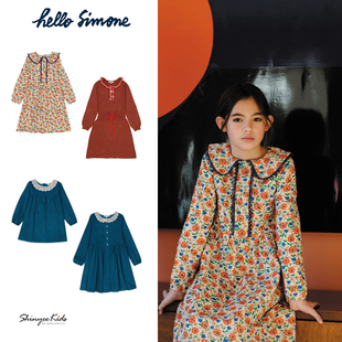 Shinyee▲hello simone 秋冬儿童灯芯绒连衣裙碎花裙针织裙