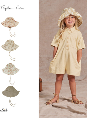 Shinyee▲rylee and cru ss23婴儿印花大檐系带遮阳帽太阳帽