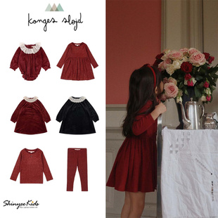 打底裤 8ZShinyee aw25假日儿童连衣裙打底衫 slojd 连体衣 konges