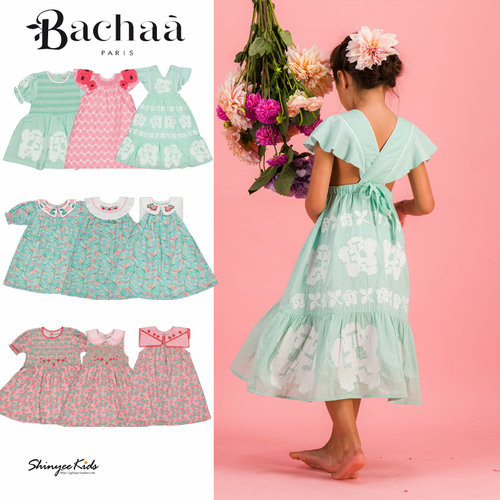 丝绒法式印花短袖连衣裙