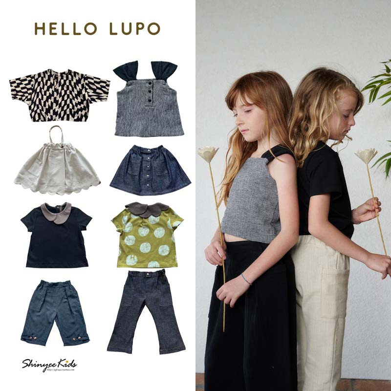 6ZShinyee▲hello lupo SS25春夏新款女童衬衫T恤短裙短裤牛仔裤