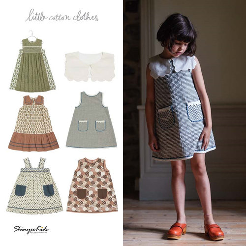 5ZShinyee▲little cotton clothes LCC ss25春夏儿童连衣裙假领