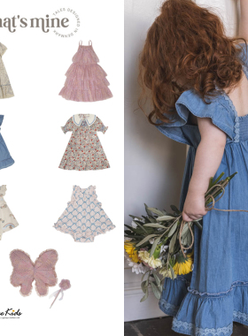 5ZShinyee▲thats mine ss25女童印花连衣北欧小清新包屁衣小翅膀