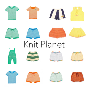 儿童纯棉针织T恤短裤 3Z清仓 knit planet 针织背心半裙 休闲裤