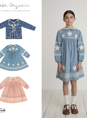 5ZShinyee▲bebe organic aw25秋冬女童甜美刺绣连衣裙棉服外套