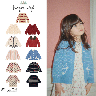 8ZShinyee▲konges slojd aw25秋冬假日女童提花针织衫毛衣连衣裙