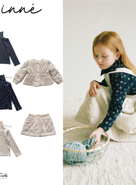 Shinyee▲inne aw25女童长袖T恤打底衫半裙法式碎花外套棉服