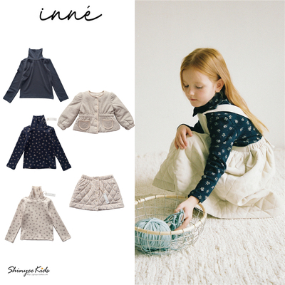 Shinyee▲inne aw25女童长袖T恤打底衫半裙法式碎花外套棉服