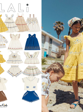 5ZShinyee▲lali ss25春夏儿童刺绣衬衫短裤甜美气质连衣裙吊带裙