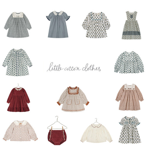 3折清仓 Little cotton clothes女童衬衫上衣碎花裙花苞裤短裤