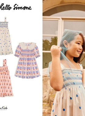 5ZShinyee▲hello simone ss25春夏新款小花吊带裙复古波点连衣裙