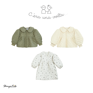 una volta cera Shinyee aw23儿童碎花棉服秋冬女童外套棉衣