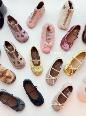 8ZShinyee▲pepe aw25秋冬儿童手工芭蕾舞鞋复古皮鞋毛毛鞋短靴子