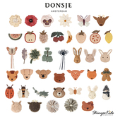 6折清仓 donsje 儿童动植物水果造型真皮手工发夹发绳发圈发带