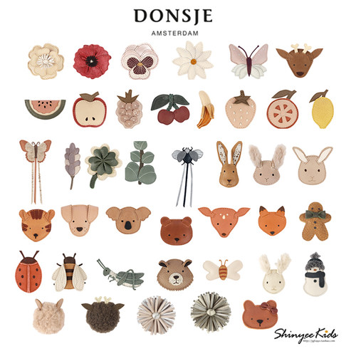 6折清仓 donsje 儿童动植物水果造型真皮手工发夹发绳发圈发带