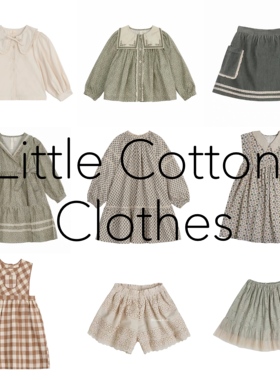3折清仓 little cotton 儿童小清新碎花连衣裙衬衫上衣短裤半裙