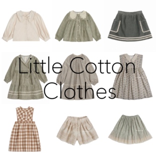 3折清仓 little cotton 儿童小清新碎花连衣裙衬衫上衣短裤半裙