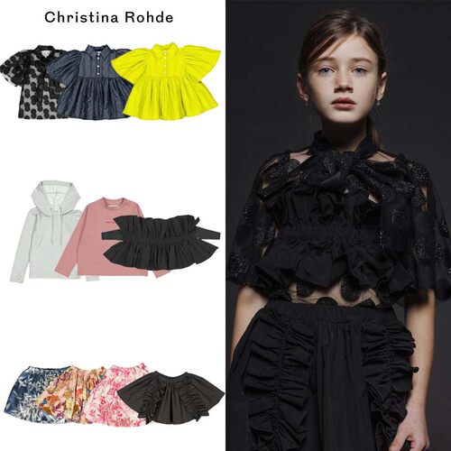 Shinyee▲christina rohde aw24女童时尚印花半裙衬衫T恤卫衣