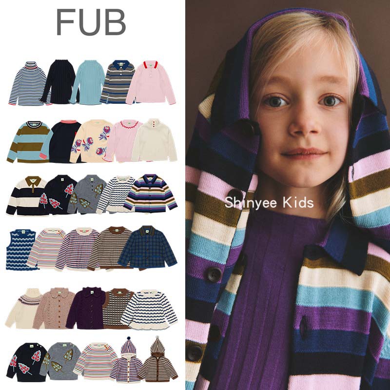 Shinyee▲FUB aw26儿童针织打底衫开衫毛衣外套秋冬男女童上衣