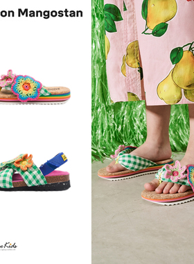 5ZShinyee▲maison mangostan ss24春夏儿童钩花凉鞋凉拖沙滩鞋