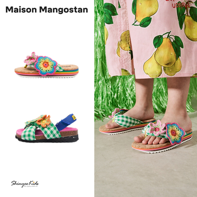 5ZShinyee▲maison mangostan ss24春夏儿童钩花凉鞋凉拖沙滩鞋