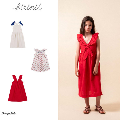 7ZShinyee▲birinit petit ss26春夏女童打揽连衣裙度假吊带裙