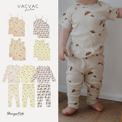 北欧风印花T恤打底裤背心