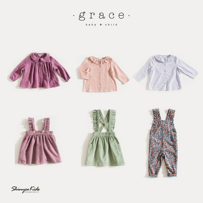 3折清仓 葡萄牙grace女童长袖衬衫背带裙背带裤长裤
