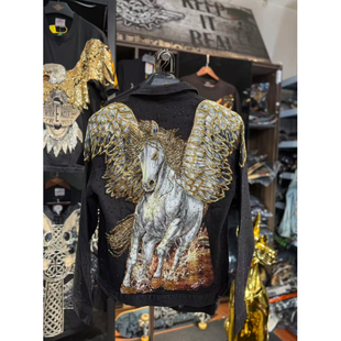 手工刺绣 天马 潮男装 牛仔外套 2023 SKULL 春秋 欧美潮牌