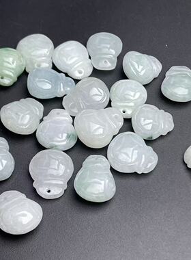 天然翡翠A货小钱袋13X16mm手工配饰配件玉石配饰颜色随机发